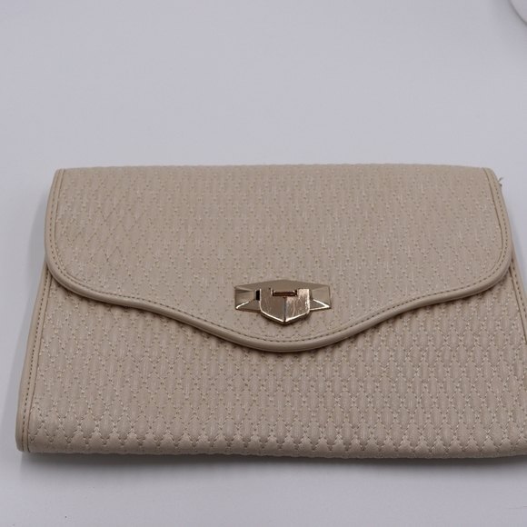 Urban Expressions Cream Quilted Envelope Clutch Bag | Certified Vegan - Picture 1 of 14